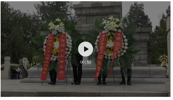 點擊圖片觀看視頻在蒼松掩映,莊嚴肅穆的烈士陵園內,全體人員懷著對